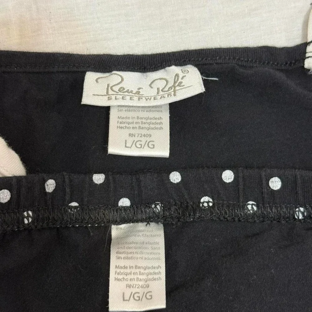 Y2K style Black and white polka dot pajama‎ set
